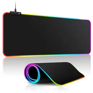 Süblimasyon kauçuk RGB fare mat dizüstü bilgisayar faresi ped boy rgb led siyah oyun mouse pad mat gamer için
