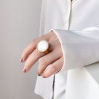 Bijoux Joolim en gros, anneaux en acier inoxydable plaqué or 18 carats, anneaux délicats et tendance pour femmes, pour cadeaux et fêtes