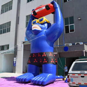Model gorila tiup raksasa untuk maskot layar kreatif iklan luar ruangan untuk promosi merek mobil termasuk Blower - Product Image 3