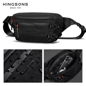 Kingsons Men's <b>Chest</b> Bag Nylon Water Repellent Multi Layer <b>Storage</b> Crossbody Bag For Leisure Travel Unisex - Product Image 2