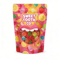 Sachet personnalisé refermable de 8 oz pour bonbons vitaminés, en aluminium Mylar, pochette verticale MOPP VMPET PE avec fermeture éclair pour compléments et bonbons