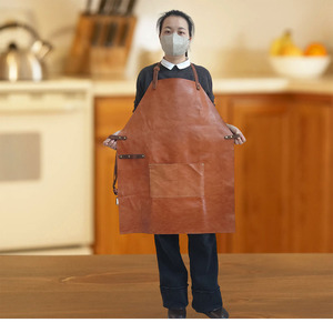 Nuevo Delantal de Cuero Retro Europeo y Americano, Delantal Cruzado con Tirantes para Artesanos y <span class=keywords><strong>Carpinteros</strong></span>, Uso en Exteriores - Product Image 4