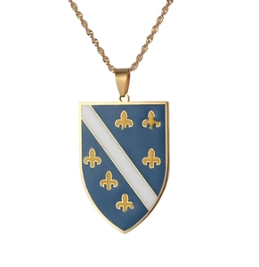 Alta calidad 3x5 Ft Bosnia y <span class=keywords><strong>Herzegovina</strong></span> 1992-1998 Bandera Cadena de eslabones de estilo moderno con piedra principal de diamante - Product Image 1