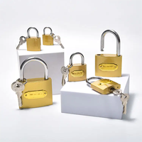 LCKLUX Serrure de porte en acier durable 32mm-63mm Laiton Couleur Fer Cadenas 3 Clés Étanche Déverrouillage Manière Haute Sécurité pour un Accès Sécurisé