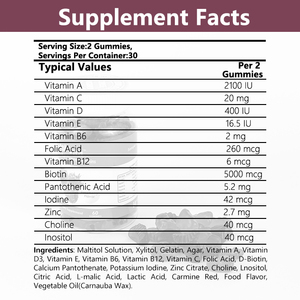 Gomas de cabello naturales de alta potencia 5000 Mcg de biotina para el crecimiento del cabello vitaminas para el metabolismo de las uñas de la piel no para mujeres embarazadas - Product Image 4