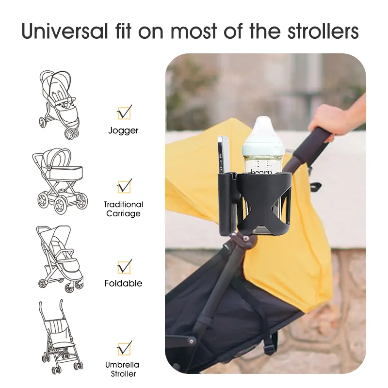 2024 New Product Stroller Accessories Cup Holder For Strollers Baby Product Stroller Cup Holder with Phone Holder