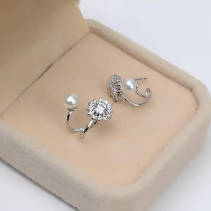 S925 <b>Silver</b> Personalized Adjustment <b>Ball</b> Double Long Style Tassel Earstring Pearl DIY Accessories 10mm Elegant Earnail <b>Earrings</b> - Product Image 3