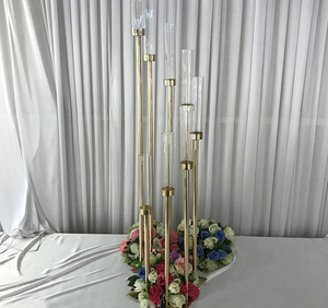 8-Head ferro placcatura oro alta candelabro oggetti di scena di nozze per la zona di benvenuto decorazione festa di casa-elegante strada piombo T piattaforma <span class=keywords><strong>finestra</strong></span> - Product Image 4