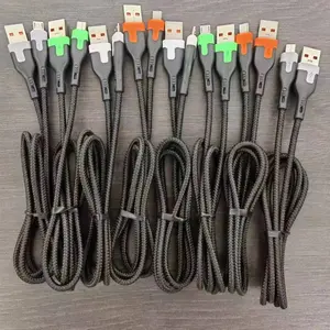 Großhandel Metall Schnell ladegerät Telefon Ladekabel 10ft Nylon geflochten 2a Für Telefon Ladekabel USB C Micro Data Kabel