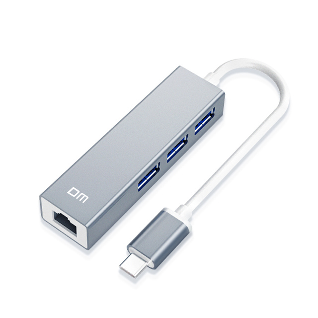 CHB013 Laptop USB3.0x3 Ports Hub Type C to 1000MBPS Ethernet Interface in Stock