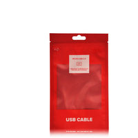 Emballages de vente au détail personnalisés pour étuis de téléphone portable et câbles USB : Sacs en plastique à fermeture éclair avec fenêtre et trou de suspension.