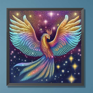 1 pezzo 30x30cm coloratissimo <span class=keywords><strong>Phoenix</strong></span> decorazione per la casa pittura a diamante completa rotonda 5D acrilico per decorazione murale - Product Image 2