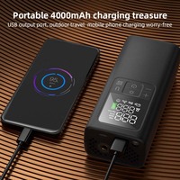 Cordless Car Tire Inflator Pump with Auto Shut-Off Fast Inflation Digital Pressure Gauge for Car/Bike/Inflatables ABS Material