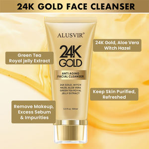 24K altın yüz kremi yıkama organik akne yüz yıkama toptan arındırıcı gözenekler Melanin özel etiket derin temizlik yüz kırmak - Product Image 3