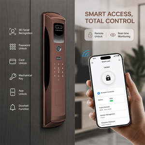 Serrure de porte intelligente WiFi, reconnaissance faciale, empreinte digitale, mot de passe, déverrouillage par carte, serrure de sécurité électronique - Product Image 4
