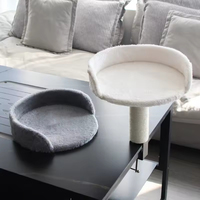 Lit de bureau pour chat en bois massif écologique avec hamac, lavable à la main, pour utilisation sur bureau, toutes saisons, emballé en boîte