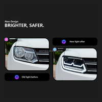 Conjunto de Faros Delanteros LED de 2 Lentes para Volkswagen VW Amarok, Piezas de Modificación de Lámparas Delanteras para Camioneta