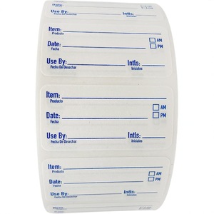 Etiquetas autoadhesivas de calidad alimentaria, rectangulares, escribibles, para el seguimiento de la fecha de almacenamiento de alimentos - Product Image 1