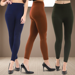 Fleece Lined Knitted Women <b>Leggings</b> Thermal Mid Waist Standard Thickness Winter Warm Tight <b>Seamless</b> Casual Breathable - Product Image 3