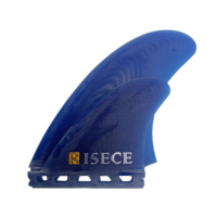 Ailerons de planche de surf en fibre de verre GFK brute sablée, ailerons de planche de surf quad, ailerons en fibre de verre bleue, ensemble de 4 pièces