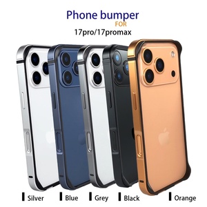 Coques de téléphone hybrides en métal et silicone à succès pour <span class=keywords><strong>iPhone</strong></span> 17 14 15 16 Pro Max – Accessoires de protection légère et rafraîchissante - Product Image 2