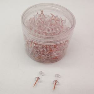 215 pièces/boîte en plastique, épingles à tableau en liège pour usage quotidien à la maison, épingles à tableau en plastique transparentes, nouveauté, épingles à tête dorée standard - Product Image 5