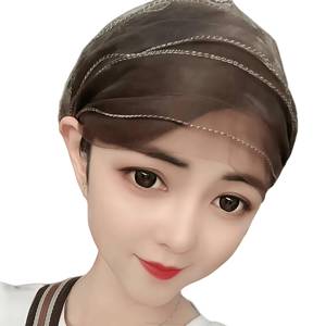 Comfortable YASEEN Eco-friendly Breathable Muslim Shimmering Polyester Women's Headscarf with Flowers All-season Cancer Hat - Product Image 2