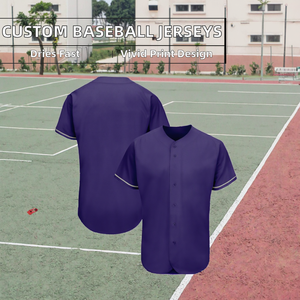 Camisetas de Béisbol y Sóftbol Personalizadas al por Mayor, Unisex, Suaves y Cómodas, 100% Poliéster, Cuello en V, con Botones, Transpirables, Ropa Deportiva - Product Image 4