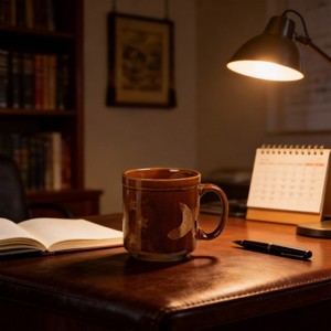 Taza de Café de Cerámica con Diseño de <span class=keywords><strong>Estrella</strong></span> y Luna, Estilo Wabi-Sabi, Color Marrón Zebra - Product Image 3