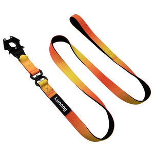 Gradient Orange Tactical <b>Dog</b> <b>Collar</b> And Leash Set Nylon Soft Padded Single Pin Buckle <b>Metal</b> D Ring Frog Buckle Outdoor Training - Product Image 2