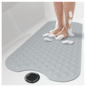 Alfombrilla de Baño sin Ventosas - Alfombrilla de Baño de Goma Extra Larga de 39x16 Pulgadas para Bañeras Terminadas, Protege la Superficie de la Bañera - Product Image 1