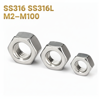 Écrou hexagonal poli en acier inoxydable 316 SS316 / A4-80 DIN934 ISO 4032 M20-M36 pour applications minières