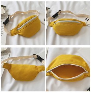 Bolsa de viagem esportiva para meninas, bolsa casual ajustável de cor lisa para viagem, bolsa de cintura ajustável para crianças - Product Image 5