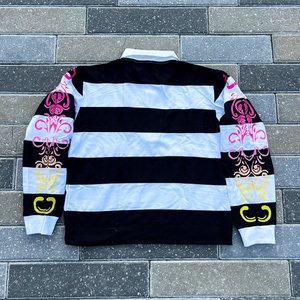 Impression personnalisée sur tissu, streetwear, maillot de golf de haute qualité, t-shirt en coton French Terry, rayures rugby, polo à manches longues pour homme - Product Image 2