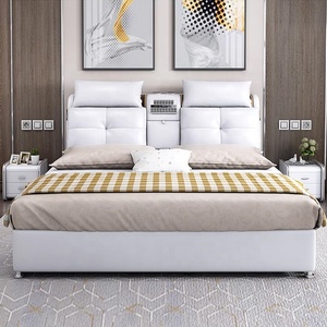 Cama Inteligente Moderna King Size Multifuncional de Cuero, Cama Doble con Almacenamiento, Funciones Reclinables, Estructura de Madera Tapizada, 520-1S, Camas Inteligentes - Product Image 5