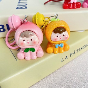 Llavero 3D al por mayor con diseño de frutas y animales, con cascabel, estilo Kawaii, para teléfono, bolso, accesorios para niñas y adolescentes - Product Image 3