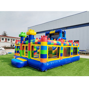 Castillo Inflable Gigante <span class=keywords><strong>para</strong></span> <span class=keywords><strong>Fiestas</strong></span> <span class=keywords><strong>Infantiles</strong></span>, Parque de Bloques de Construcción, Castillo Inflable Comercial con Tobogán - Product Image 1