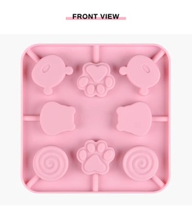 Molde de silicona de 8 cavidades con forma de hipopótamo, pata de oso, corazón, caramelo, piruleta, para decoración, fondant, molde 3D. - Product Image 2