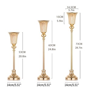 Fabbrica <span class=keywords><strong>oro</strong></span> artificiale composizioni floreali tromba vaso nozze centrotavola decorazioni da tavola per matrimoni eventi speciali - Product Image 6