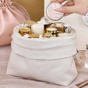 Модные коричневые Пользовательские портативные косметички косметичка Сумка на завязках искусственная кожа косметичка - Product Image 6