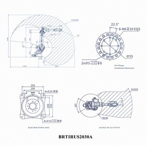 Robot Paletizador Industrial Borunte BRTIRUS2030A Competitivo con Capacidad de Carga de 30 kg, Robot de Perforación y Pulido con Brazo de 2000 mm, Multivoltaje, IP54 - Product Image 3