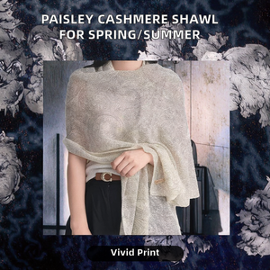 Women's Spring Summer Paisley Pattern Cashew Flower Thin Water-Soluble Quick Dry Gift Inner Mongolia Cashmere Traditional Shawl - Product Image 2