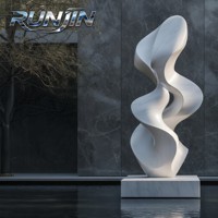 Sculpture d'art métallique abstraite blanche de grande taille en acier inoxydable soudé de qualité architecturale moderne pour projets hôteliers