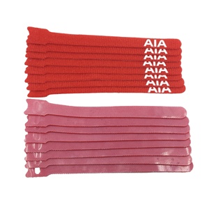 Correas de sujeción reutilizables de doble cara, coloridas, de nailon con gancho y bucle, para sujetar cables, con logotipo personalizado, fáciles de usar. - Product Image 1