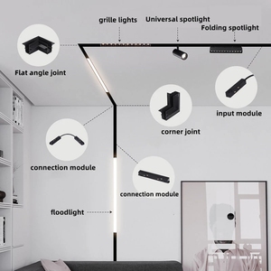 <span class=keywords><strong>Luminaires</strong></span> à LED sur <span class=keywords><strong>rail</strong></span> magnétique, spots de <span class=keywords><strong>plafond</strong></span> flexibles, système de <span class=keywords><strong>rail</strong></span> magnétique pour intérieur, maison moderne, salon, cuisine - Product Image 4