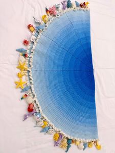 2025 nuevo diseño de algodón Raschel Festival de animales marinos patrón manta cuatro estaciones tejido a mano para avión hogar calidez comodidad - Product Image 4