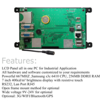 FEELWORLD W759 Panel PC Industrial de 7 Pulgadas con WinCE 6.0 y Linux, Ordenador Táctil de Marco Abierto, Directo de Fábrica OEM