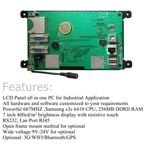 FEELWORLD W759 Panel PC Industrial de 7 Pulgadas con WinCE <span class=keywords><strong>6.0</strong></span> y Linux, Ordenador Táctil de Marco Abierto, Directo de Fábrica OEM - Product Image 3