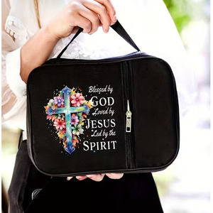 Funda Protectora para <span class=keywords><strong>Biblia</strong></span> con Cierre y Diseño Floral Personalizado de Fábrica, Regalo Religioso Cristiano al por Mayor - Product Image 1