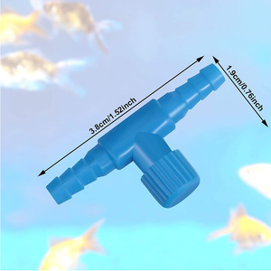 EWE-bomba de aire de 2 vías para tanque de peces, accesorios para acuario, válvula de Control de forma en T, Conector de manguera de plástico para tubo de aire de 4 mm - Product Image 6